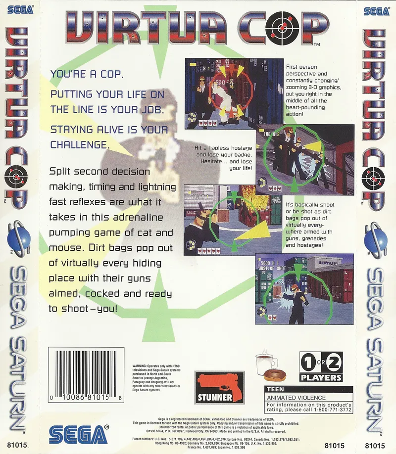 Virtua Cop 2 box back