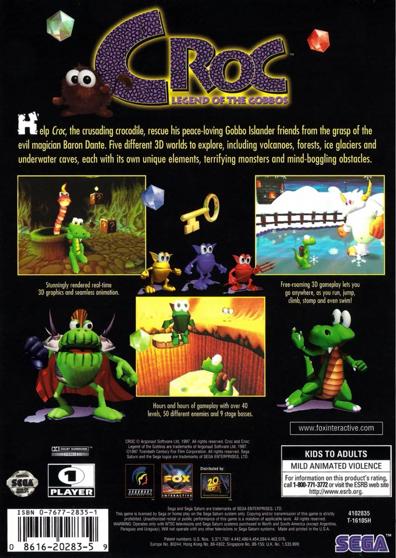 Croc: Legend of the Gobbos box back