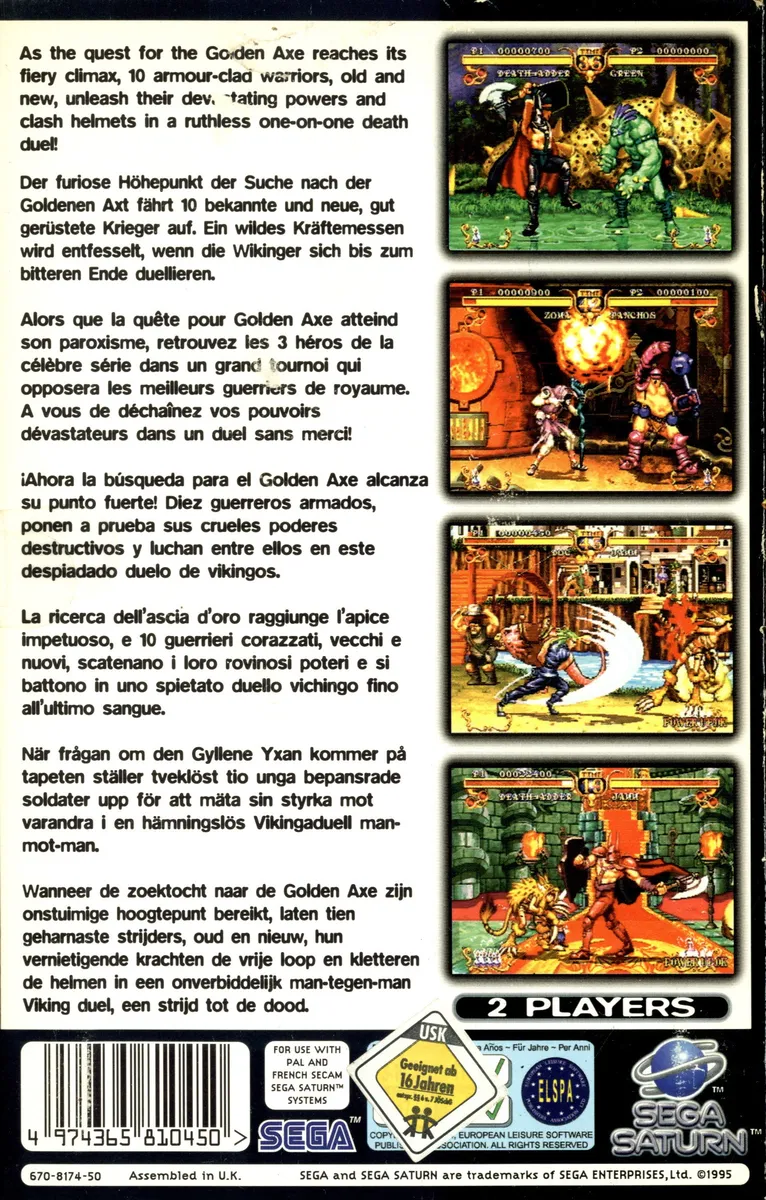 Golden Axe: The Duel box back