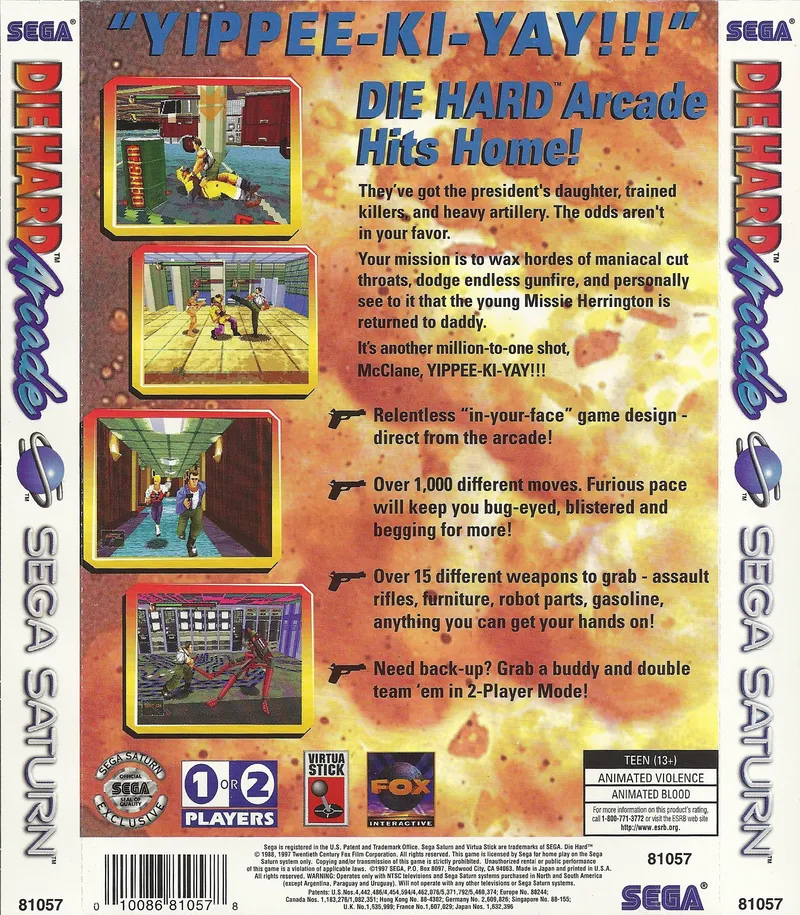 Die Hard Arcade box back