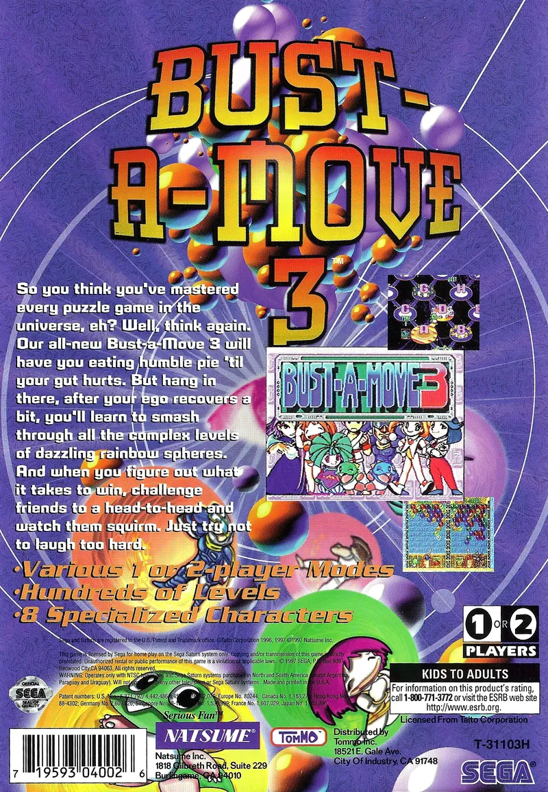Bust-A-Move 3 box back