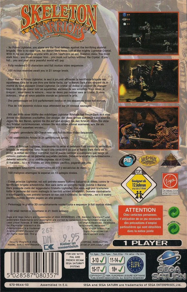Skeleton Warriors box back