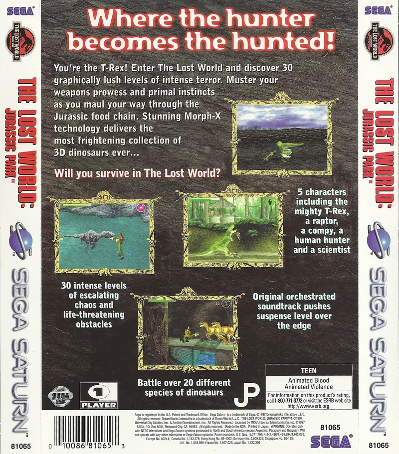 The Lost World: Jurassic Park box back