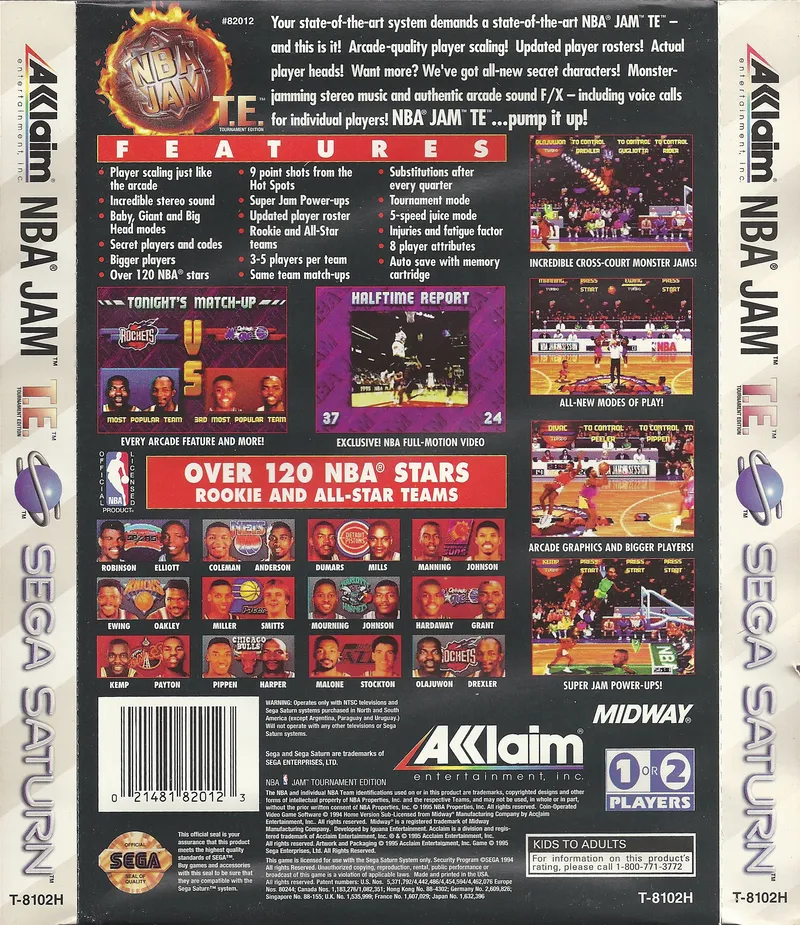 NBA Jam Tournament Edition box back