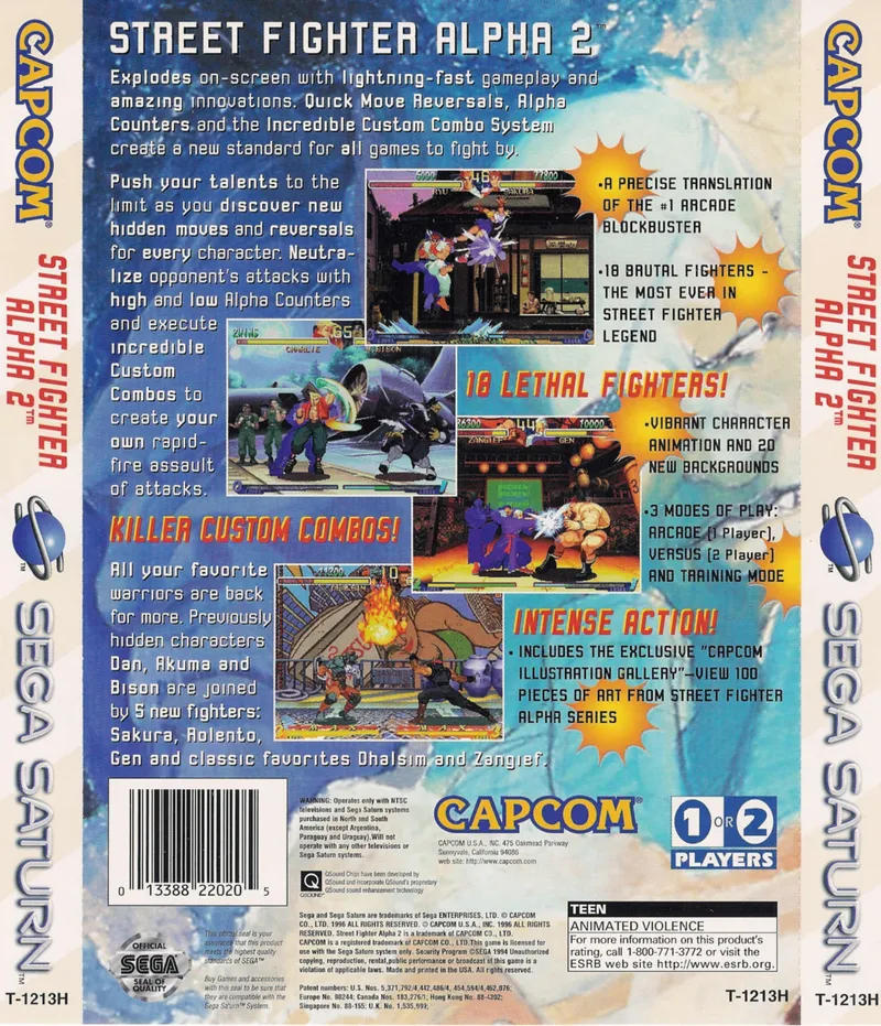 Street Fighter Alpha 2 box back