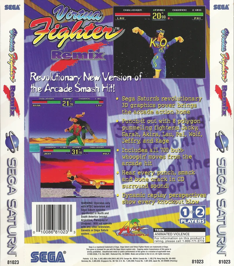 Virtua Fighter Remix box back