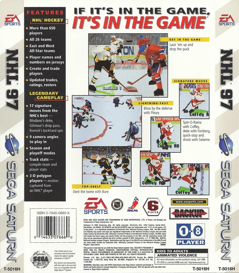 NHL '97 box back