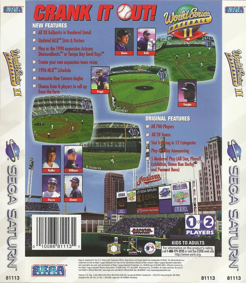 World Series Baseball II box back