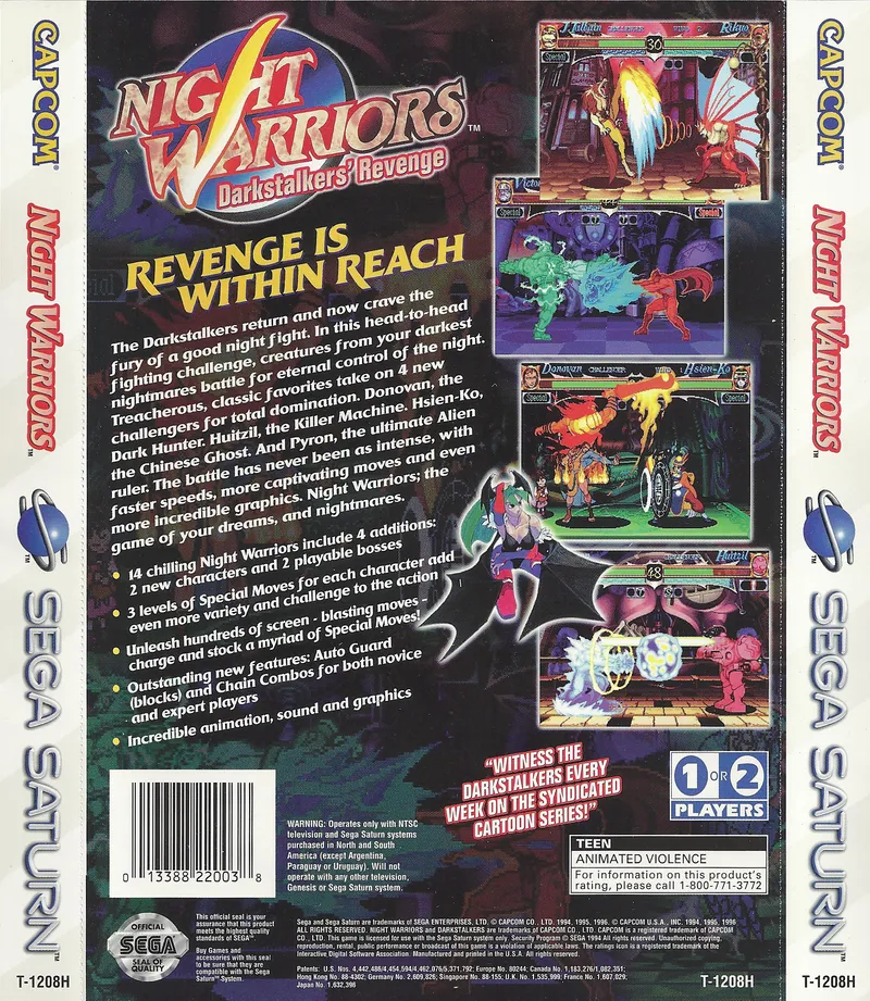 Night Warriors: Darkstalkers' Revenge box back