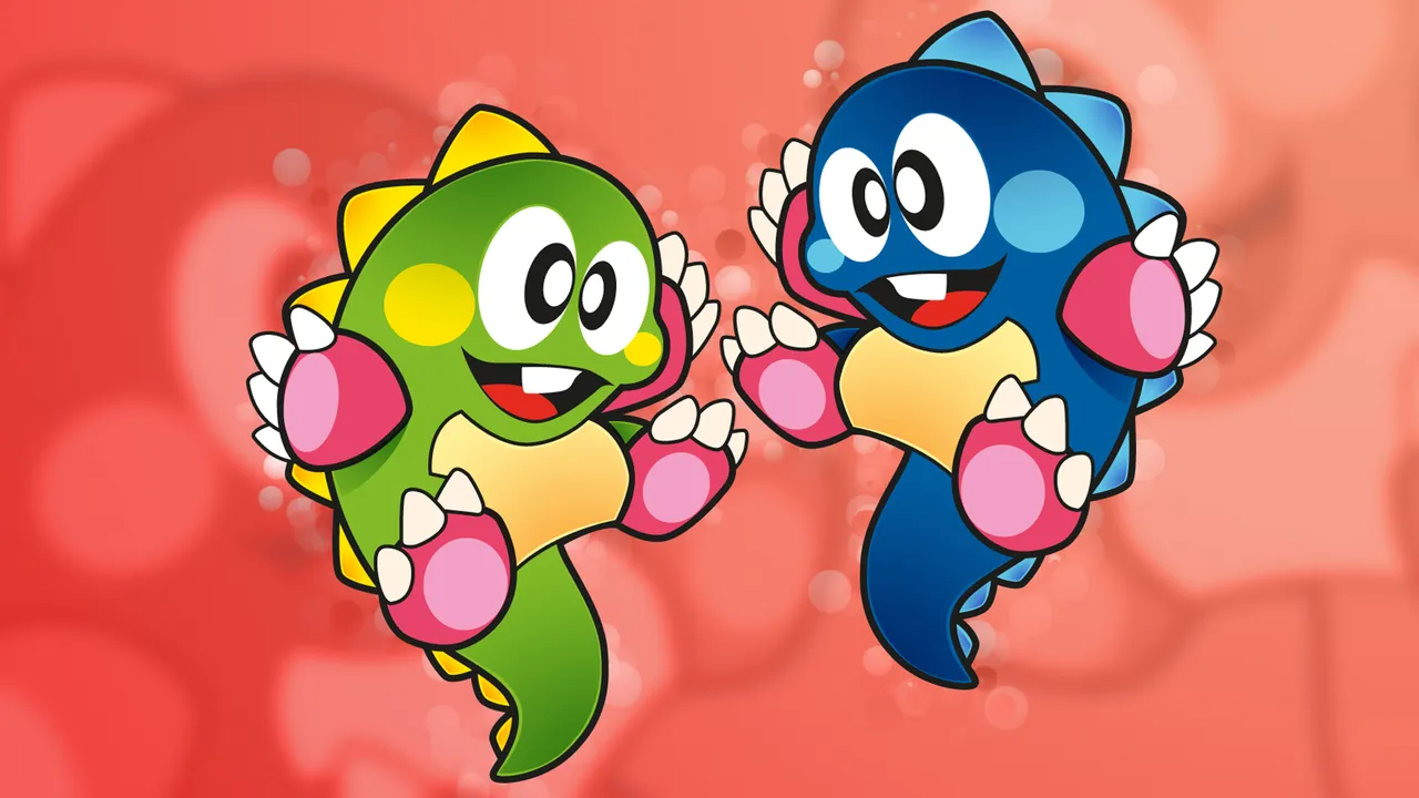 Backdrop artwork for Bubble Bobble also featuring Rainbow Islands