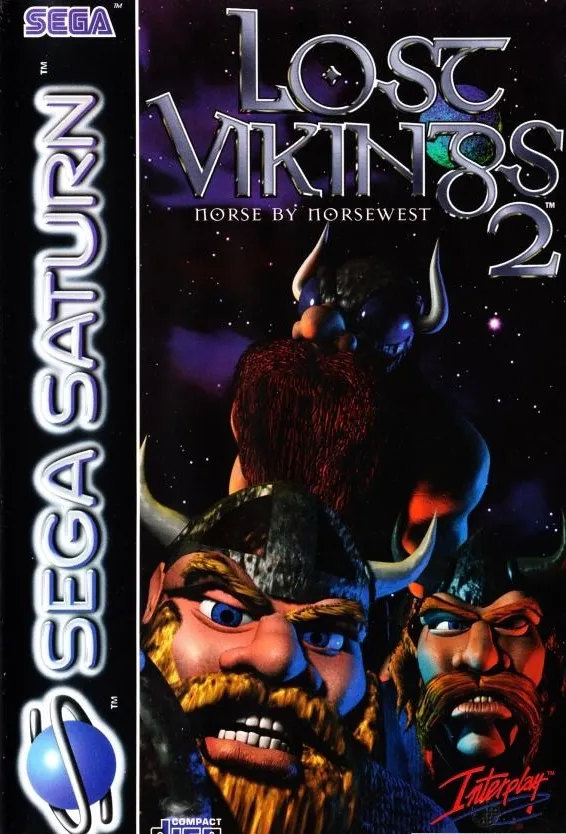 Norse by Norsewest: The Return of the Lost Vikings cover art for Sega Saturn