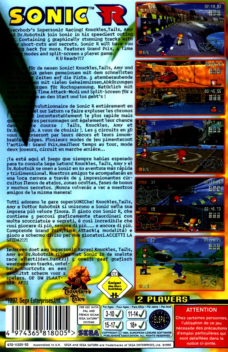 Sonic R box back