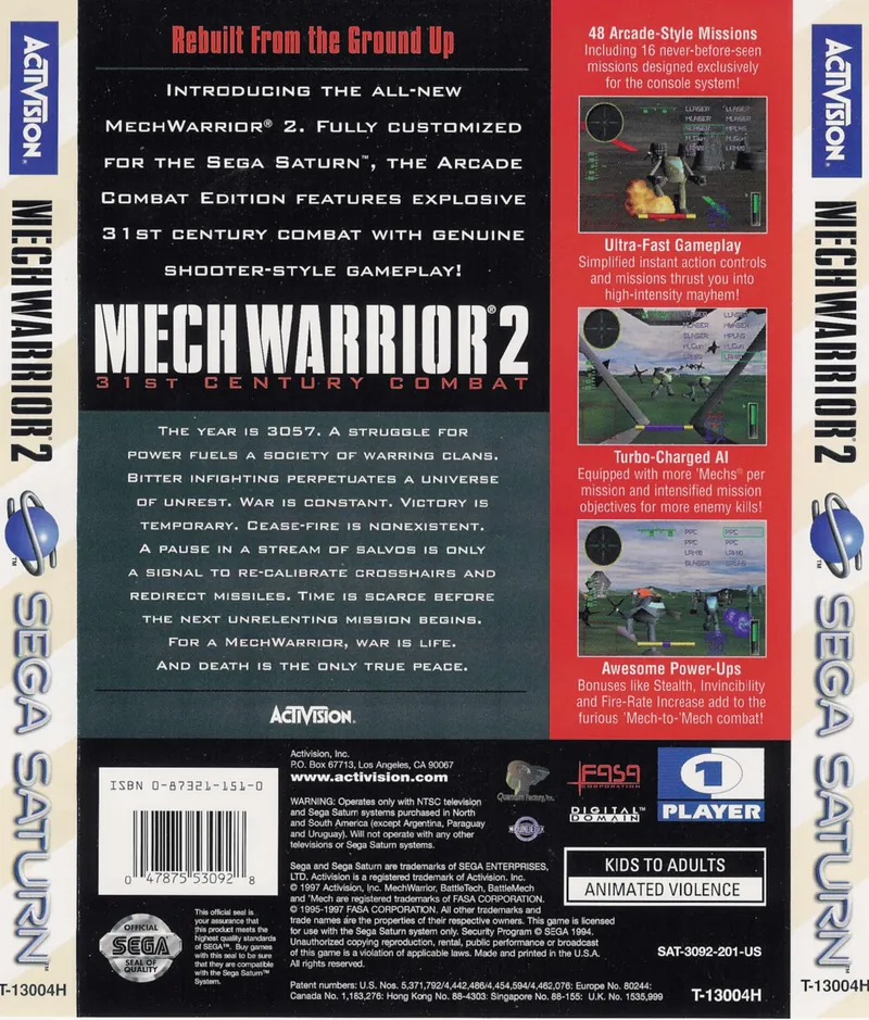 MechWarrior 2: 31st Century Combat - Arcade Combat Edition box back