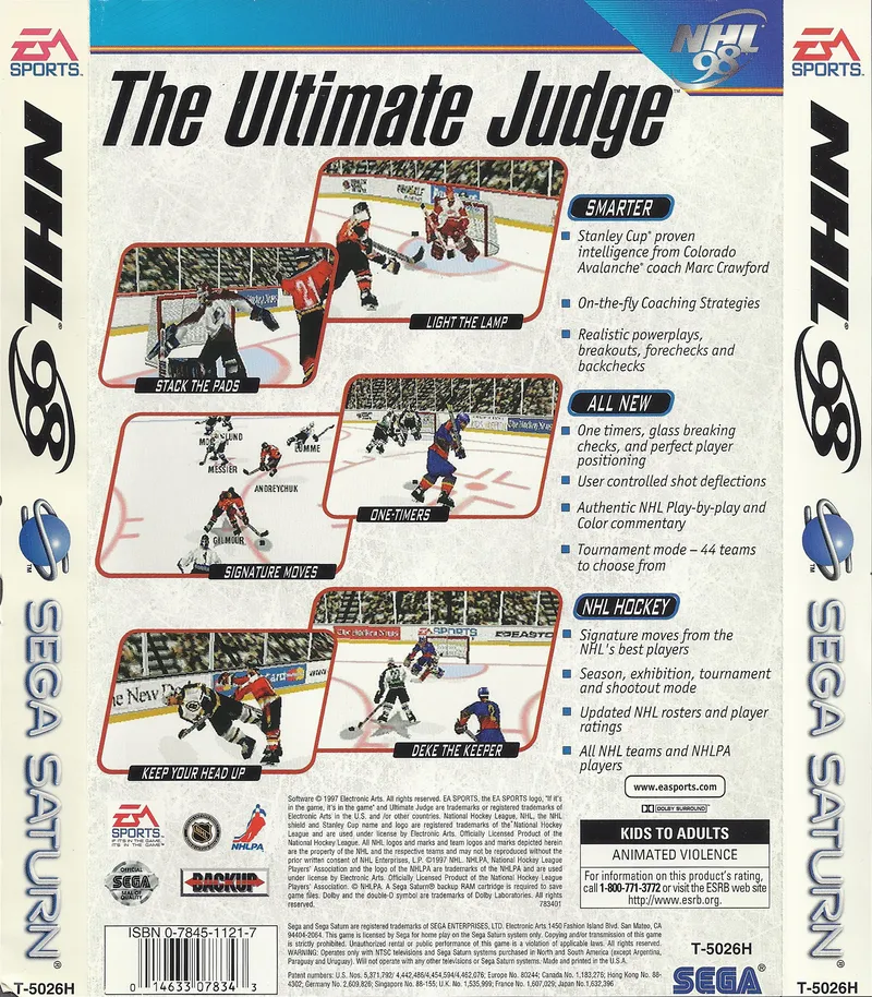 NHL 98 box back