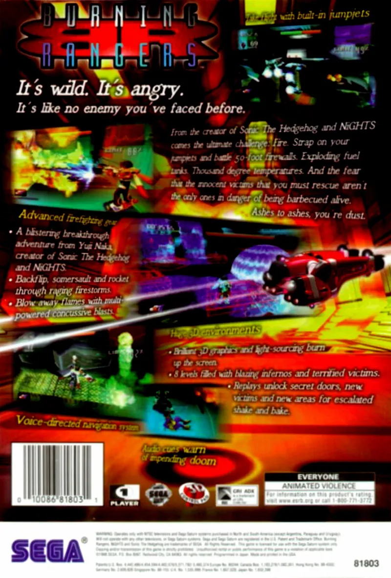 Burning Rangers box back