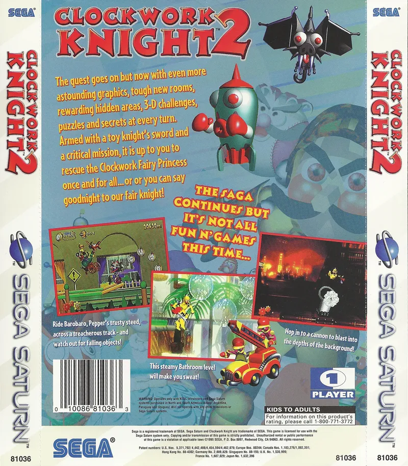 Clockwork Knight 2 box back