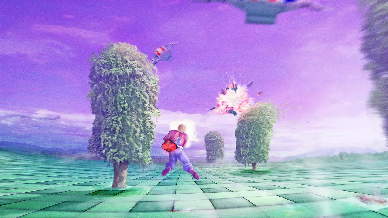 Backdrop artwork for Space Harrier