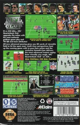 NFL Quarterback Club box back