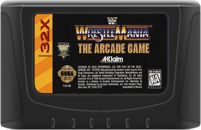 WWF WrestleMania: The Arcade Game cart
