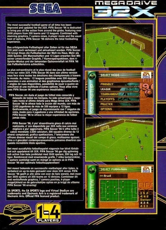 FIFA Soccer 96 box back