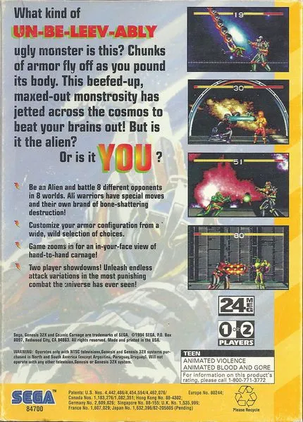 Cosmic Carnage box back