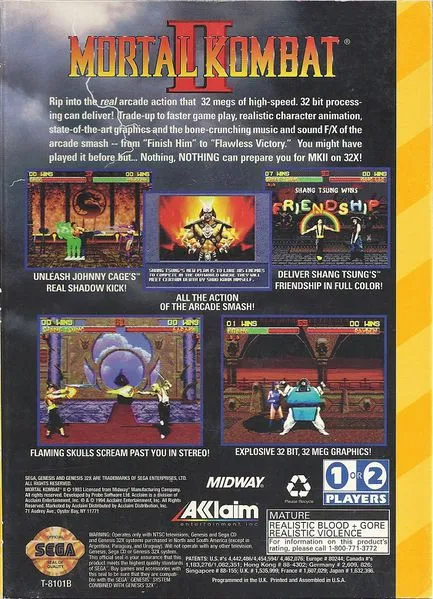 Mortal Kombat II box back