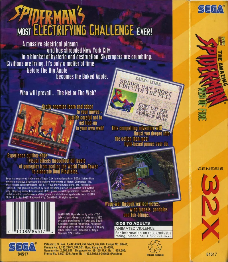 The Amazing Spider-Man: Web of Fire box back