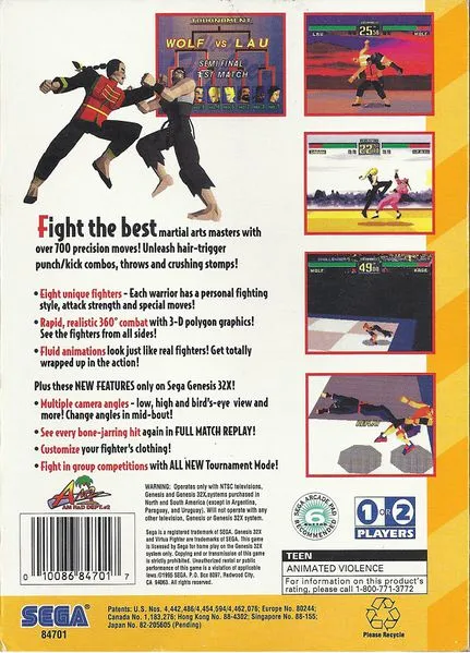 Virtua Fighter box back