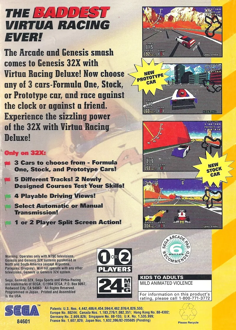 Virtua Racing Deluxe box back