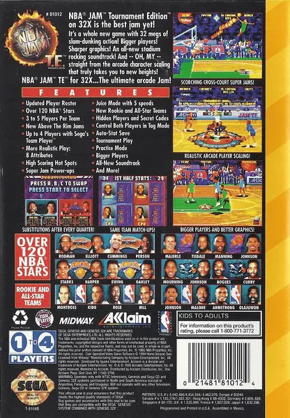 NBA Jam Tournament Edition box back