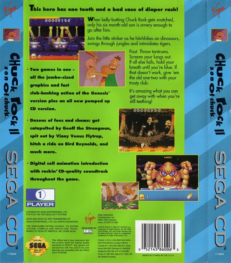 Chuck Rock II: Son of Chuck box back