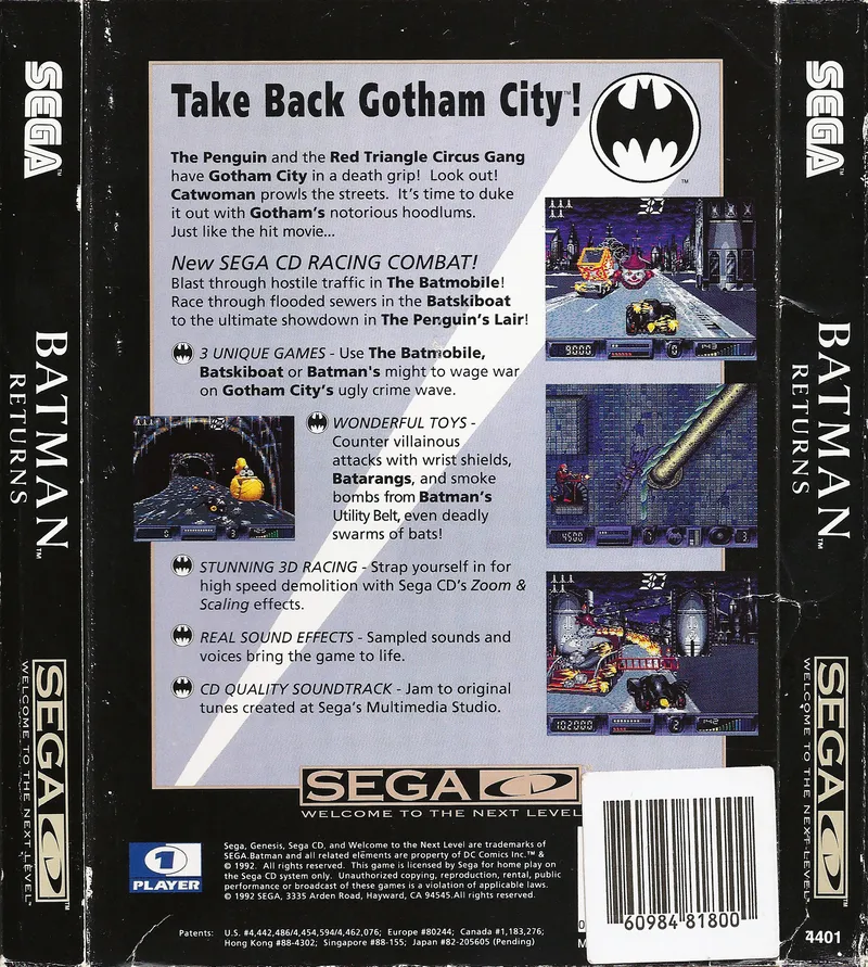 Batman Returns box back