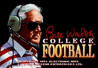 Bill Walsh College Football screenshot
