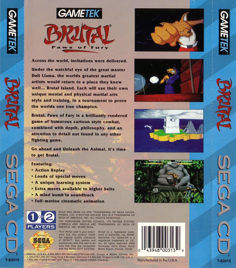 Brutal: Paws of Fury box back