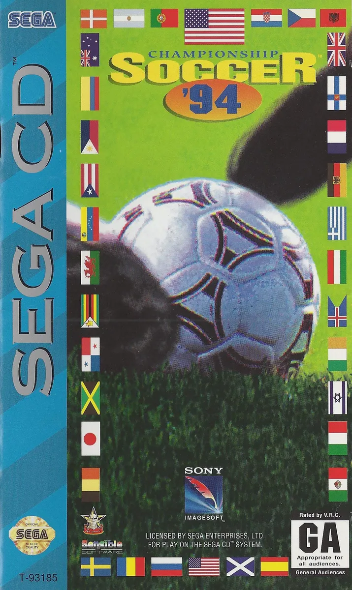 Championship Soccer '94 box art