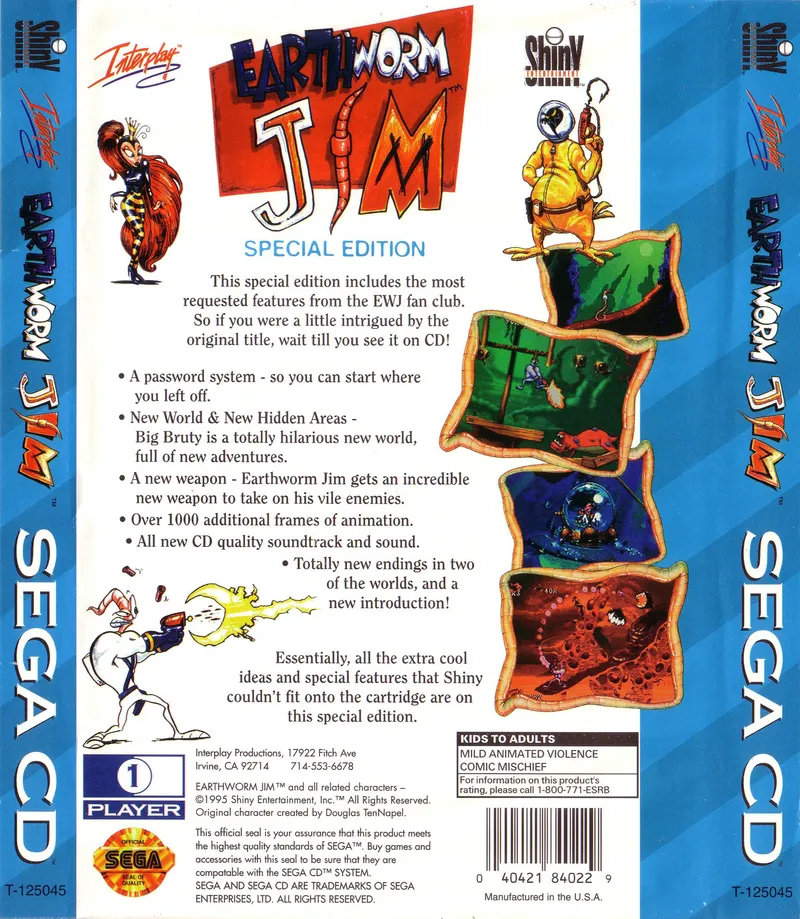 Earthworm Jim: Special Edition box back