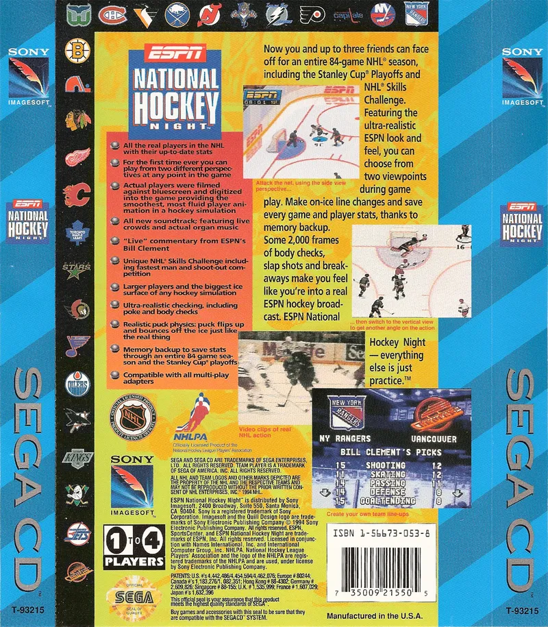 ESPN National Hockey Night box back