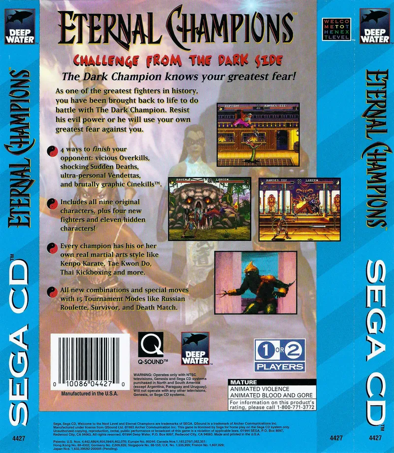 Eternal Champions: Challenge from the Dark Side box back