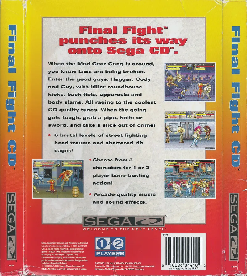 Final Fight CD box back