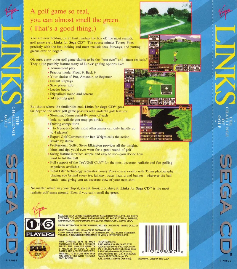 Links: The Challenge of Golf box back