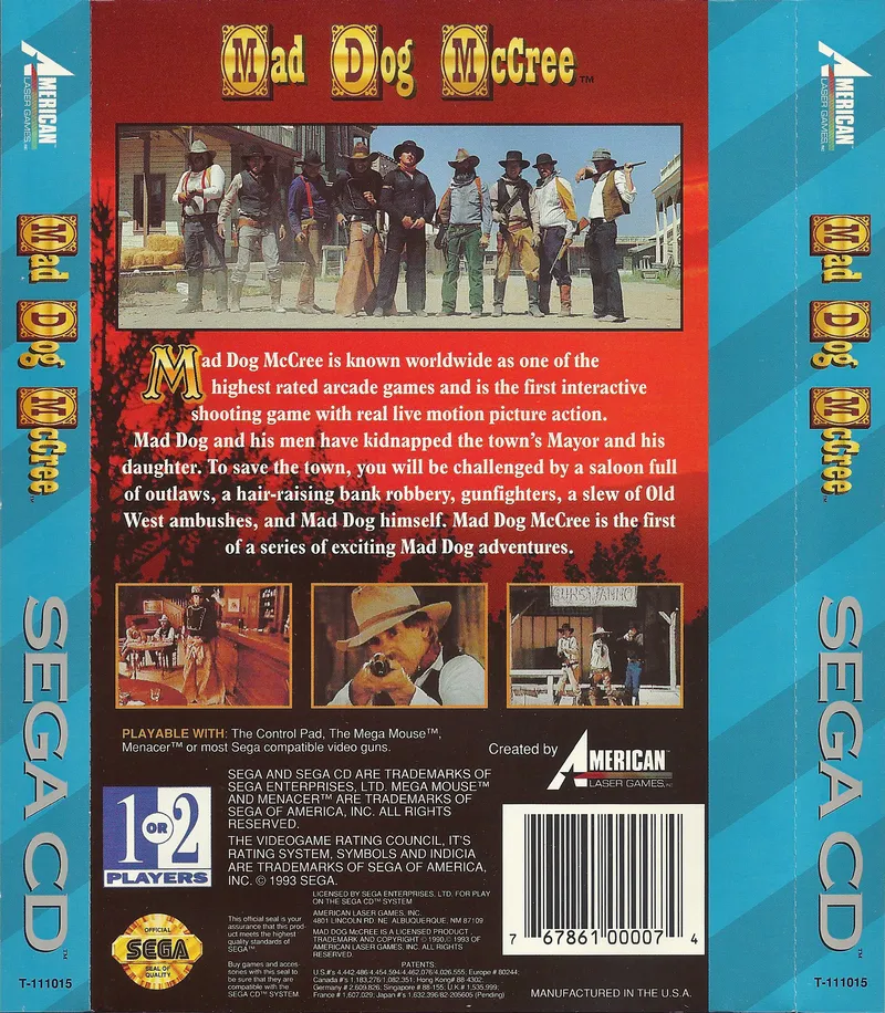 Mad Dog McCree box back