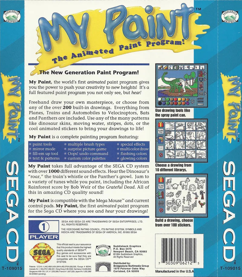 My Paint: The Animated Paint Program box back