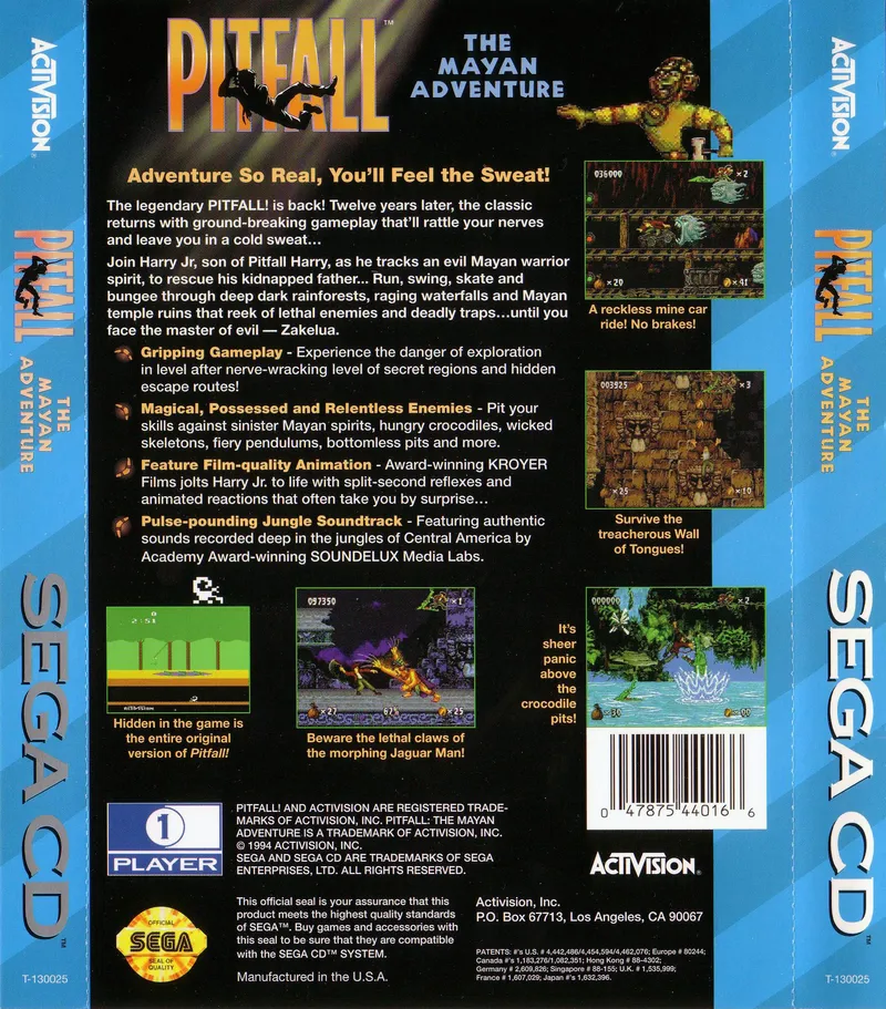 Pitfall: The Mayan Adventure box back