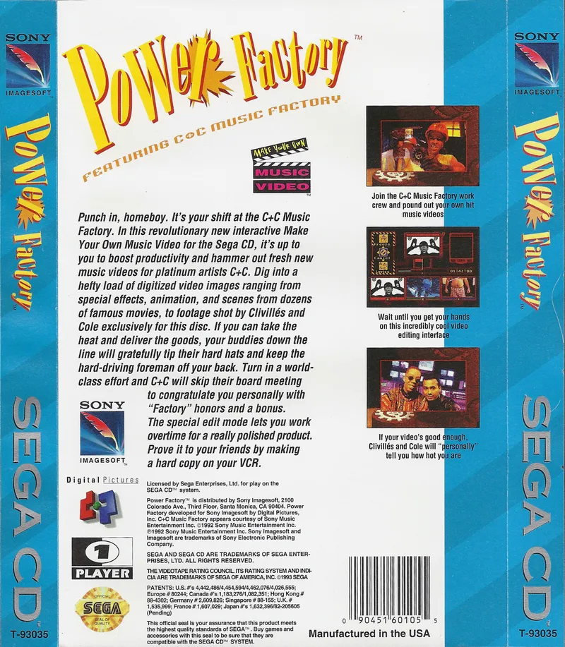 Power Factory Featuring C+C Music Factory box back