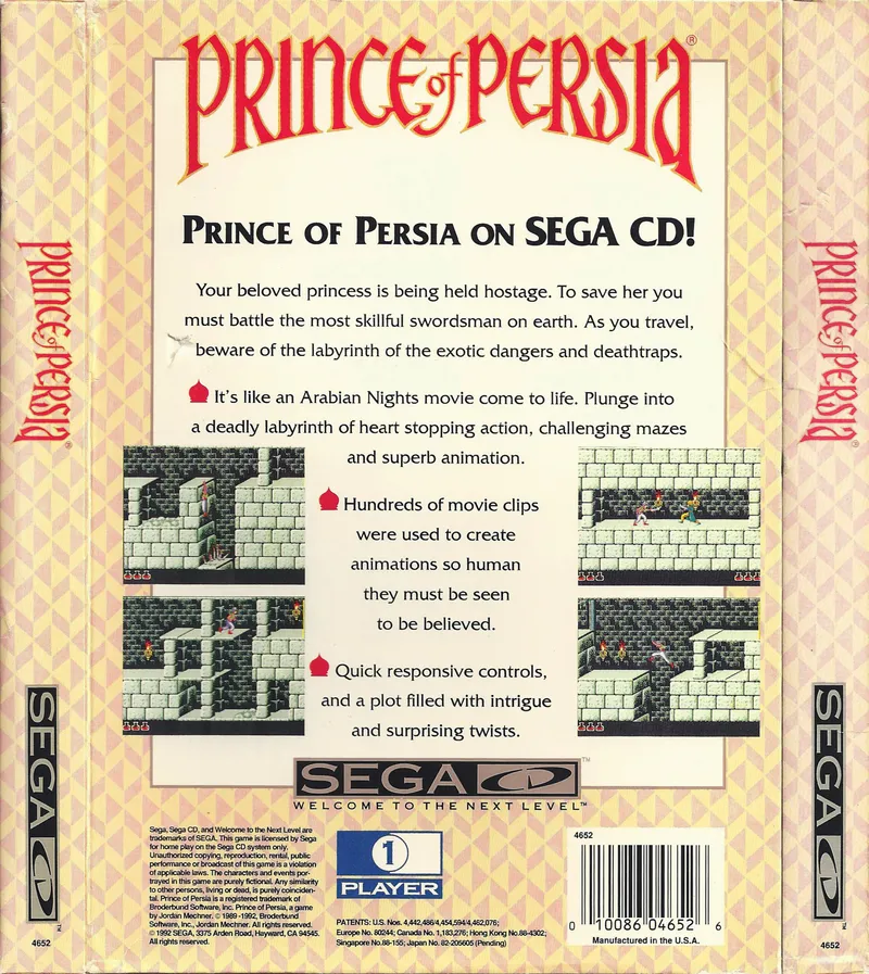 Prince of Persia box back