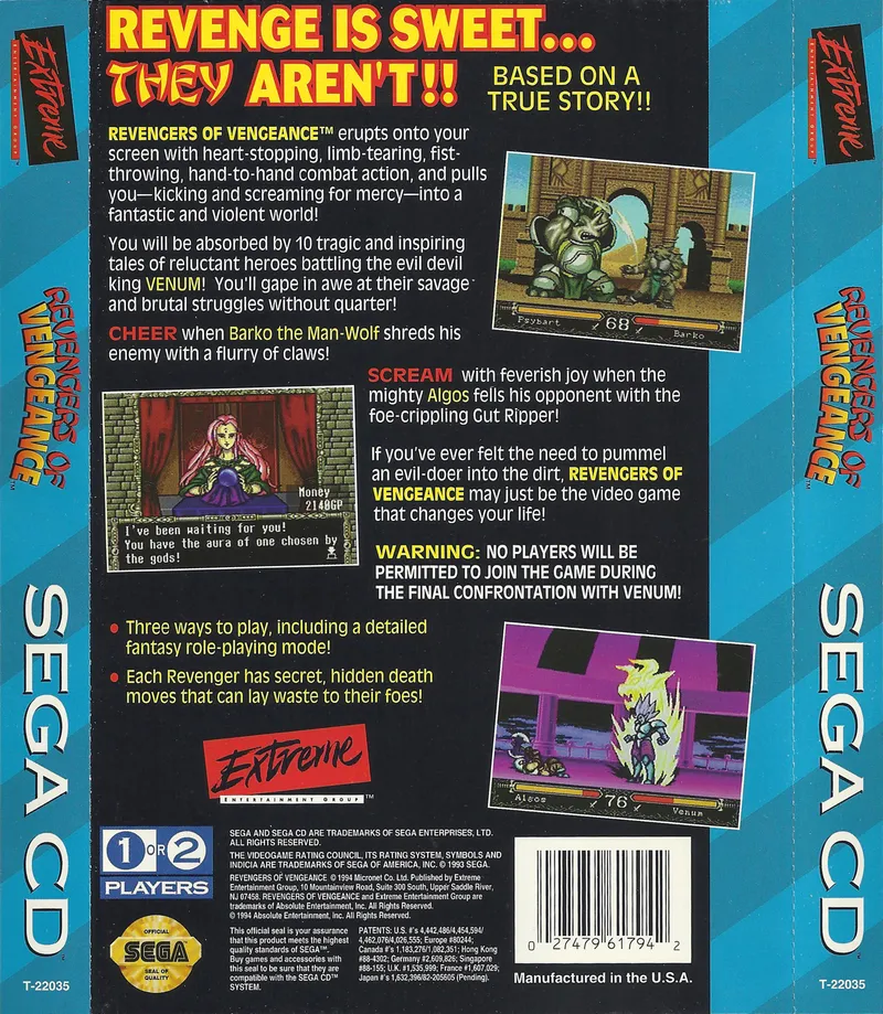 Revengers of Vengeance box back
