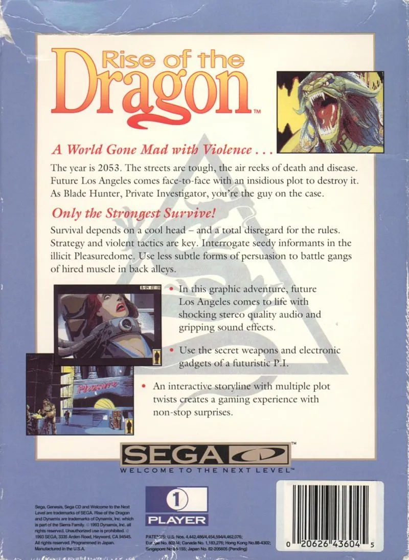 Rise of the Dragon box back