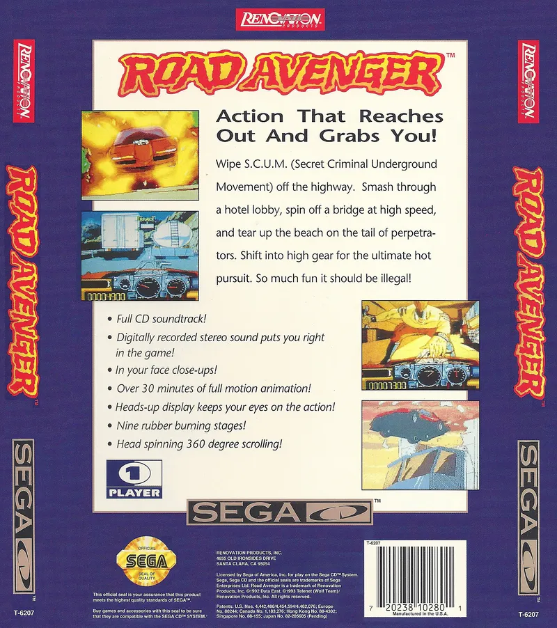Road Avenger box back