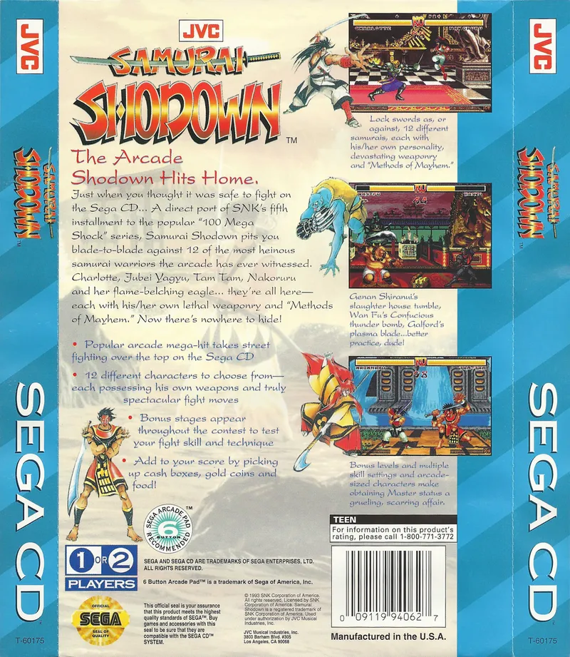 Samurai Shodown box back