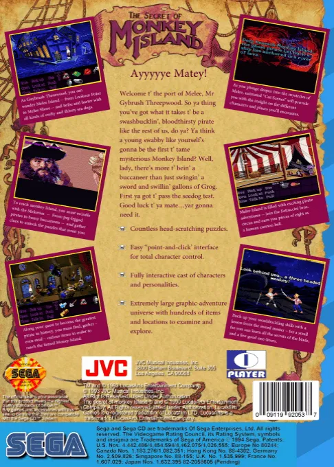 The Secret of Monkey Island box back